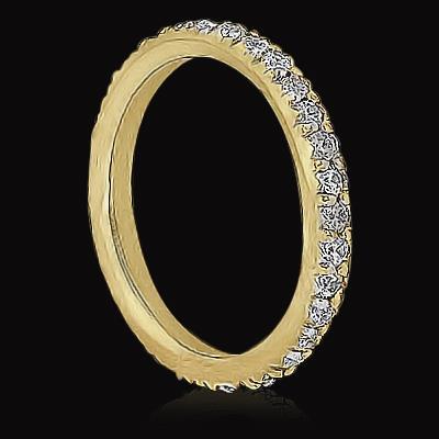 Bande d'éternité en or jaune 14 carats avec diamants 1.60 carats - HarryChadEnt.FR