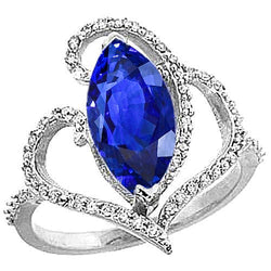 Bijoux Art Nouveau Bague en diamant et saphir de Ceylan de style ancien