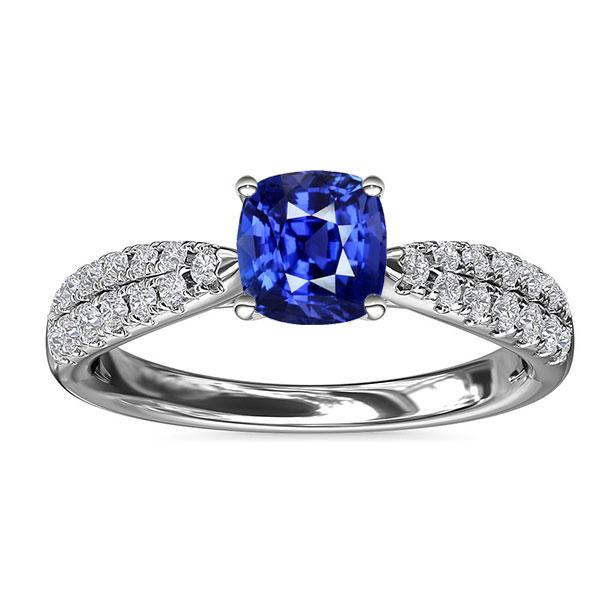 Bijoux de pierres précieuses coussin bague saphir sri lankais or 3 carats 14 carats - HarryChadEnt.FR