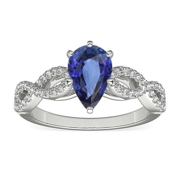 Bijoux en diamant Bague en saphir de Ceylan style tige torsadée 3.50 carats - HarryChadEnt.FR