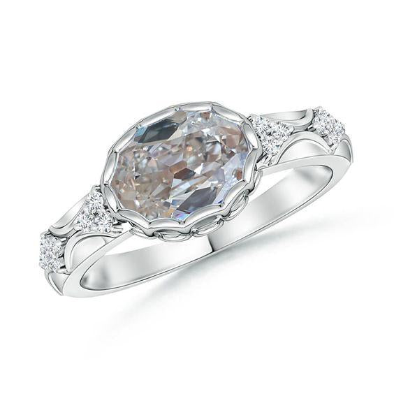 Bijoux en or diamant bague ovale ancien mineur 2.50 carats style vintage - HarryChadEnt.FR