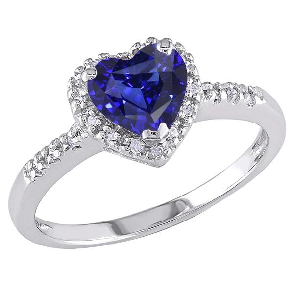 Bijoux en or et diamants Halo Heart Bague en saphir du Sri Lanka 3.50 Carats - HarryChadEnt.FR