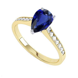 Bijoux en pierres précieuses Bague en saphir de Ceylan sertie de diamants 4 carats
