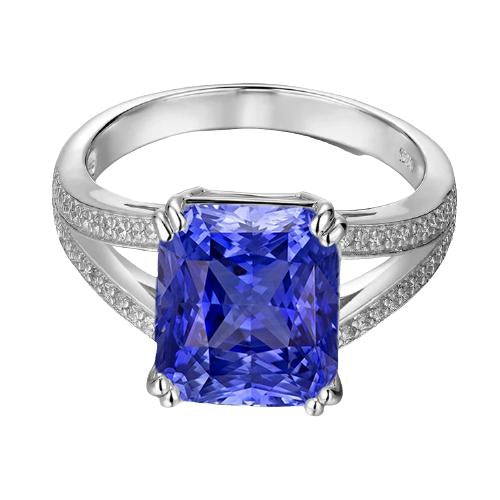 Bijoux en pierres précieuses Coussin Bague en saphir 4 carats Bijoux à tige fendue - HarryChadEnt.FR