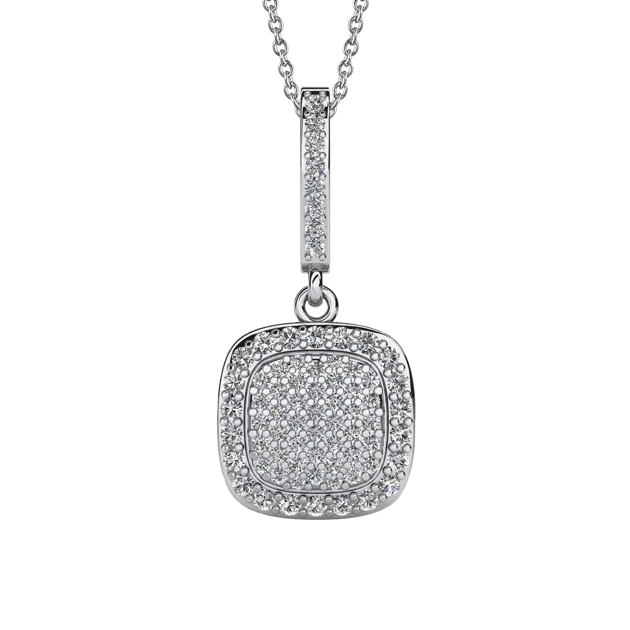 Bijoux personnalisés étincelants Pendentif en grappe de diamants ronds