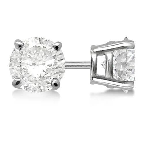 Boucle D'Oreille Diamant Rond Dames Or Blanc 2 Carats - HarryChadEnt.FR