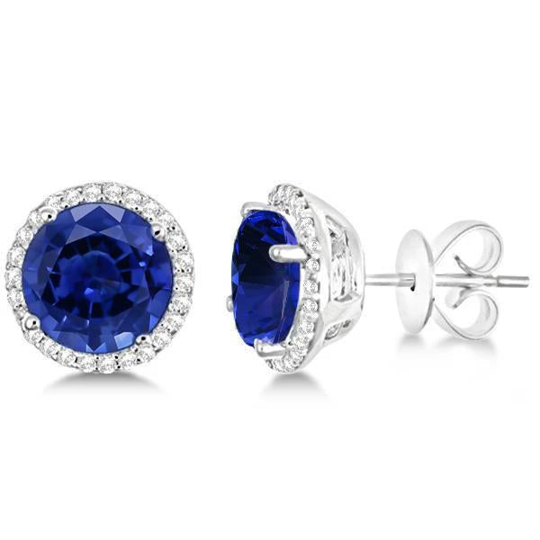 Boucle D'Oreille Femme Sri Lanka Saphir Bleu Et Diamants 5.52 Ct - HarryChadEnt.FR