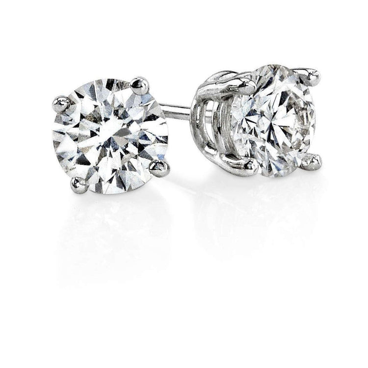 0.90 carats 4 broches ensemble rond diamant clou d'oreille femmes boucle d'oreille - HarryChadEnt.FR