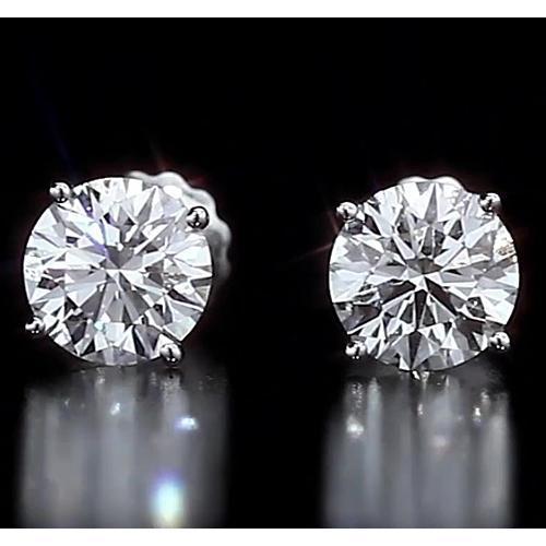 Boucle D'oreille Diamant Rond 4.50 Carats Or Blanc 14K Vs1 F - HarryChadEnt.FR