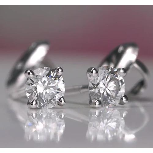 Boucle d'Oreille Diamant 1 Carat Or Blanc 14K - HarryChadEnt.FR