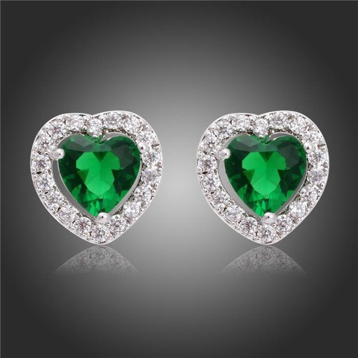 Boucle d'oreille avec halo d'émeraudes vertes et de diamants de 4.70 ct - HarryChadEnt.FR