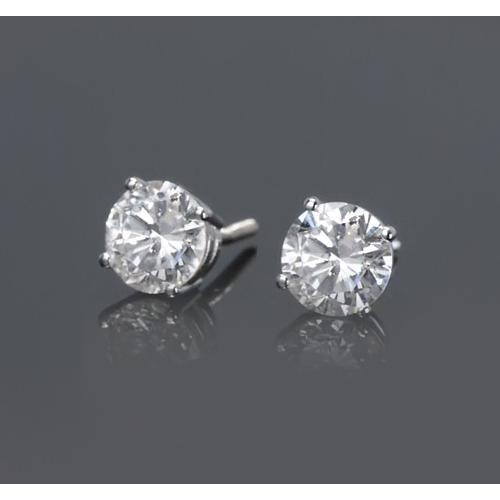 Boucle d'oreille diamant 1 carat taille ronde - HarryChadEnt.FR