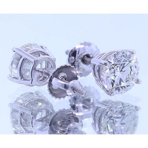 Boucle d'oreille diamant 1.50 carats à quatre griffes en or blanc 14K - HarryChadEnt.FR