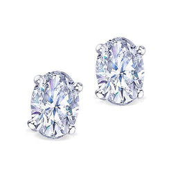 Boucle d'oreille diamant ovale F Vs1 1.50 carat or blanc 14K