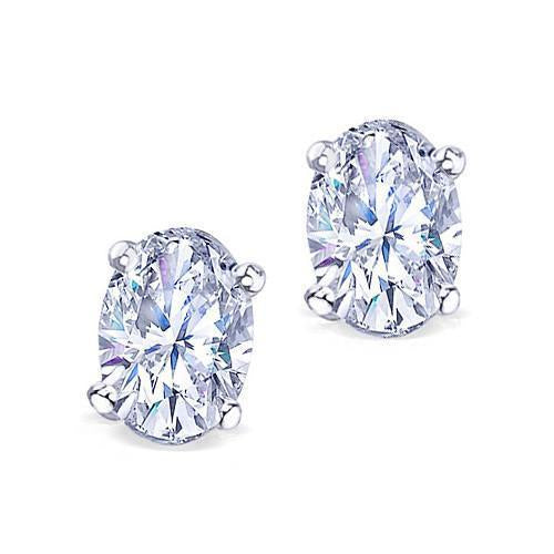 Boucle d'oreille diamant ovale F Vs1 1.50 carat or blanc 14K - HarryChadEnt.FR