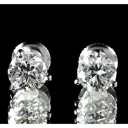 Boucle d'oreille diamant rond serti Martini 1.60 carats or blanc 14K - HarryChadEnt.FR