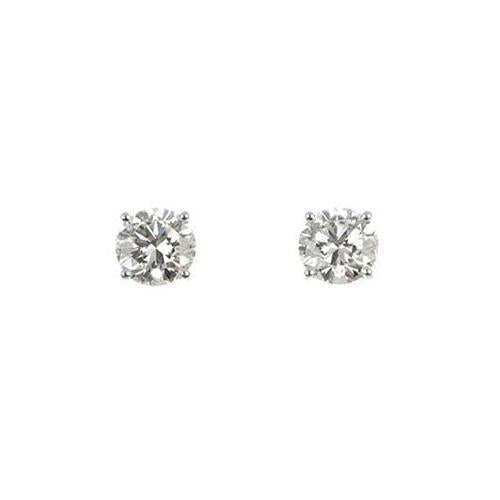 Boucle d'oreille diamant solitaire rond 0.60 carat en or blanc 14 carats - HarryChadEnt.FR