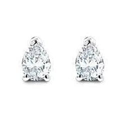 Boucle d'oreille diamant taille poire 1 carat en or blanc 14K