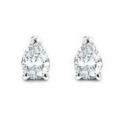 Boucle d'oreille diamant taille poire 1 carat en or blanc 14 carats - HarryChadEnt.FR