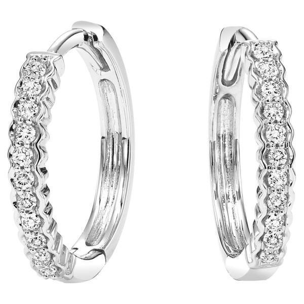 Boucle d'oreille pour femme avec diamants ronds de 2.20ct en or blanc 14k - HarryChadEnt.FR