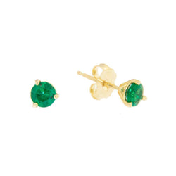 Boucle d'oreille ronde émeraude verte de 4.50 ct
