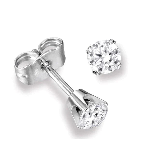 Boucle d'oreille sertie d'une couronne de diamants solitaires ronds de 1,45 ct en or 14 carats