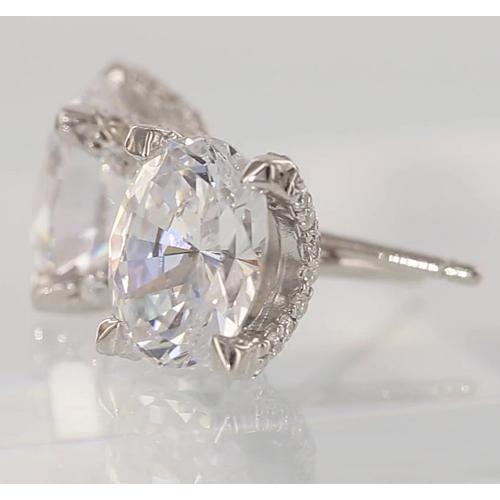 Boucles D'Oreilles Clous Diamant Ovale 2 Carats - HarryChadEnt.FR