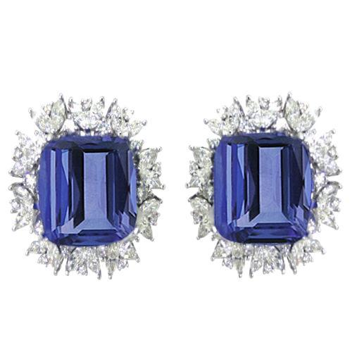 Boucles D'Oreilles Émeraude Ceylan Saphir Marquise Diamants 10 Ct - HarryChadEnt.FR
