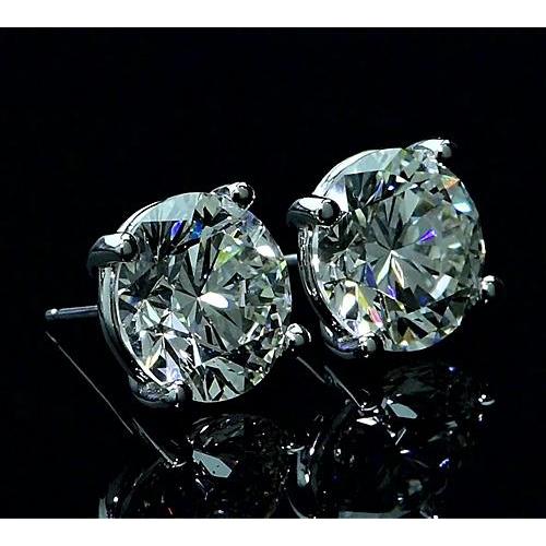 Boucles D'oreilles Clous Diamant 6 Carats Or Blanc 14K - HarryChadEnt.FR