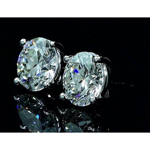Boucles D'oreilles Clous Diamant 6 Carats Or Blanc 14K - HarryChadEnt.FR