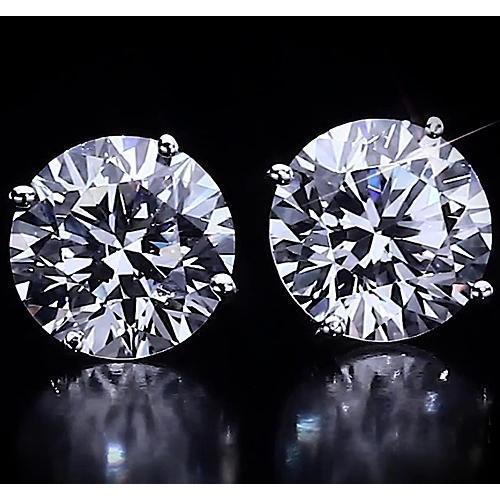 Boucles D'oreilles Clous Diamant Rond 4.50 Carats Or Blanc 14K F Vs1 - HarryChadEnt.FR