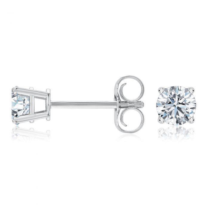 Boucles D'oreilles Puces Diamants Naturels Taille Ronde 1.50 Carats F Vs1 - HarryChadEnt.FR