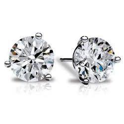 Boucles D'oreilles Solitaire Diamant Taille Ronde 2 Carats Bijoux Femme - HarryChadEnt.FR