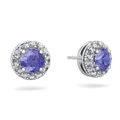 Boucles D'oreilles Tanzanite Et Diamants Sertie De Griffes 3.70 Carats Blanc - HarryChadEnt.FR