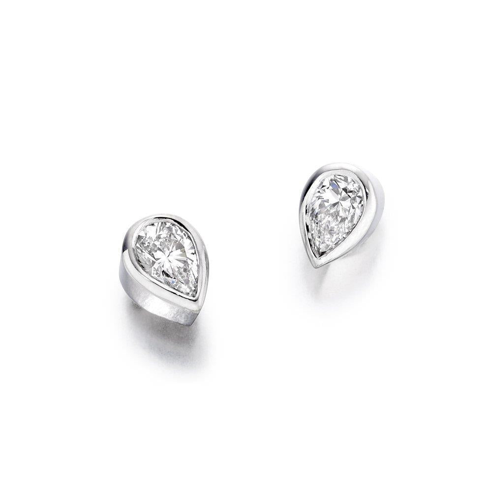 Boucles d'Oreilles Diamants Naturels 3.00 Carats Or 14K Blanc - HarryChadEnt.FR