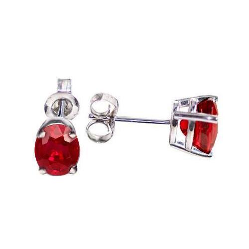 Boucles d'Oreilles Oval Cut 5.50 Carats Rubis Rouge Lady Or Blanc 14K - HarryChadEnt.FR