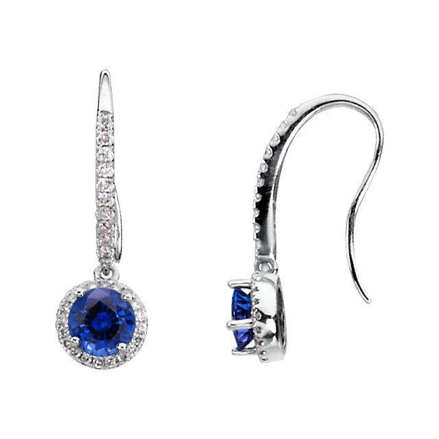 Boucles d'oreilles Ceylan Saphir & Diamant 5.50 Carats Bijoux Or Blanc - HarryChadEnt.FR