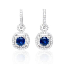 Boucles d'oreilles Lady Dangle en saphir de Ceylan de 3.52 ct avec diamants