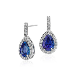 Boucles d'oreilles Lady Dangle en tanzanite de 5.60 ct avec diamants en or blanc 14K
