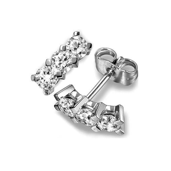 Boucles d'oreilles à diamants ronds de 1.5 ct à trois pierres - HarryChadEnt.FR