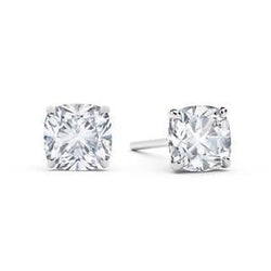 Boucles d'oreilles clous d'oreilles diamants naturels 2.50 carats taille coussin Wg 14K