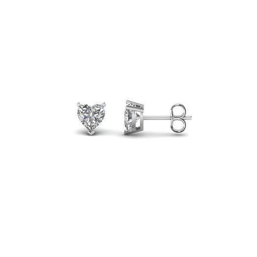 Boucles d'oreilles clous d'oreilles diamants scintillants en forme de coeur 2 carats or blanc - HarryChadEnt.FR