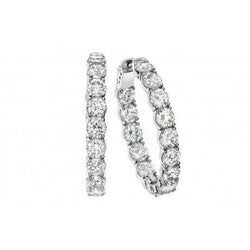 Boucles d'oreilles créoles n or blanc 14K avec diamants taille brillante de 4,75 Carats