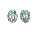 Boucles D'oreilles Créoles En Argent 925 Avec Aigue-marine - Forme Goutte Hypoallergénique - Cadeau Femme - 8