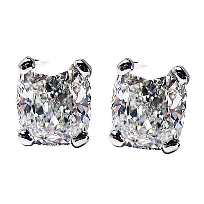 Boucles d'oreilles diamant 1.5 ct taille coussin - HarryChadEnt.FR