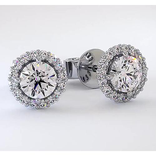 Boucles d'oreilles diamant Halo 2.32 carats - HarryChadEnt.FR