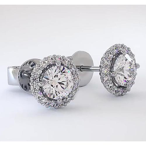 Boucles d'oreilles diamant Halo 2.32 carats - HarryChadEnt.FR