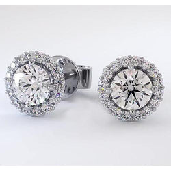 Boucles d'oreilles diamant Halo 2.32 carats