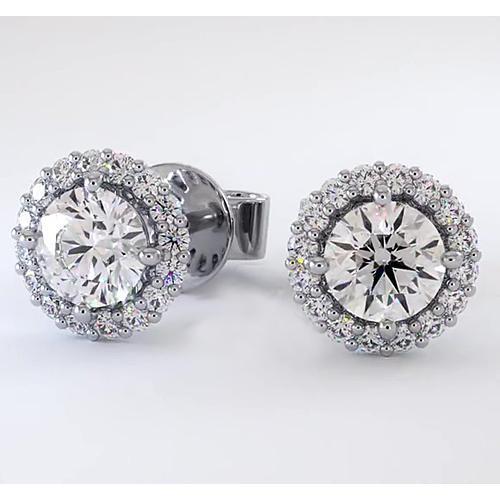 Boucles d'oreilles diamant Halo 2.32 carats - HarryChadEnt.FR