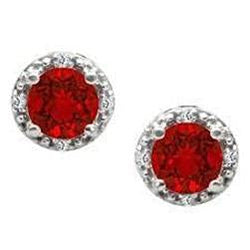 Boucles d'oreilles diamant rubis rouge coupe ronde 4.50 carats bijoux femme